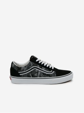 Čierno-sivé pánske vzorované tenisky so semišovými detailmi VANS Old Skool