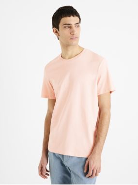 Ružové pánske basic tričko Celio Tebase