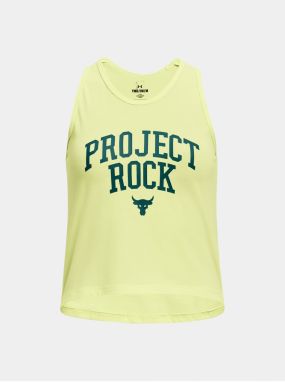 Žlté dievčenské tielko Under Armour Project Rock Girls Graphic Tank