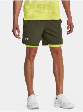 Kaki športové kraťasy Under Armour UA LAUNCH 7'' 2-IN-1 SHORT