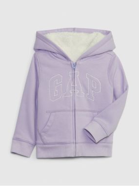 Svetlo fialová dievčenská zateplená mikina s logom GAP