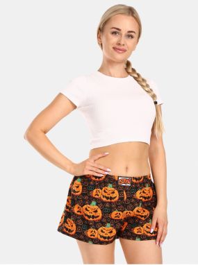 Oranžovo-čierne dámske trenírky Styx Halloween tekvica