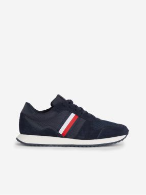 Tmavomodré pánske semišové tenisky Tommy Hilfiger Runner Evo Mix