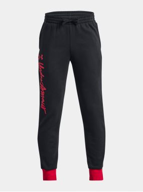 Čierne tepláky Under Armour UA Rival Fleece Script Jgrs