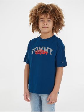 Tmavomodré chlapčenské tričko Tommy Hilfiger