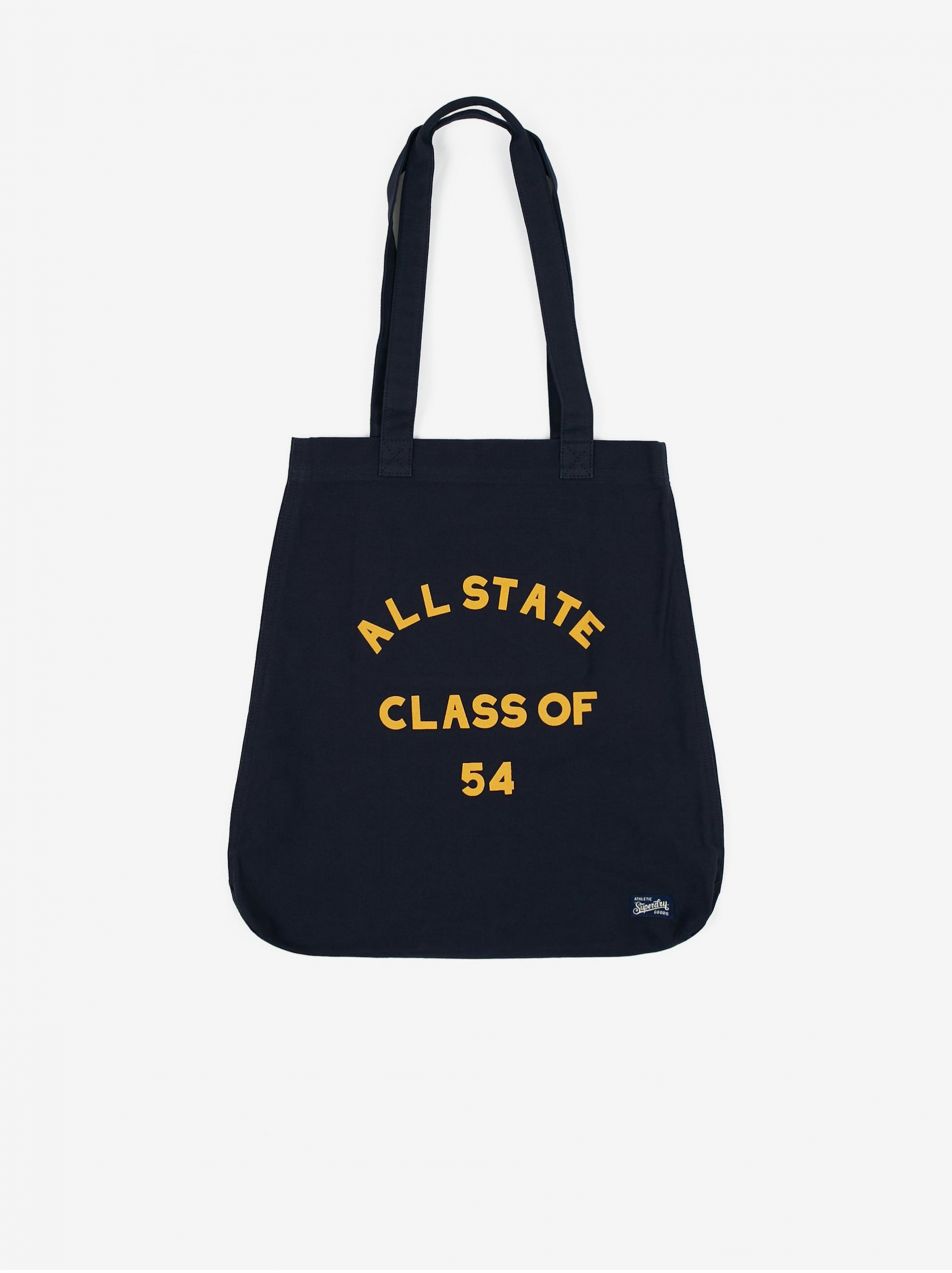 Tmavomodrá dámska taška Superdry Elsie Canvas Graphic Tote
