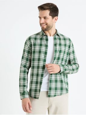 Zelená pánska košeľa Celio Fadro