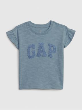 Svetlomodré dievčenské tričko s volánikmi GAP