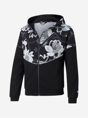 Čierna dievčenská mikina Puma Alpha Full-Zip