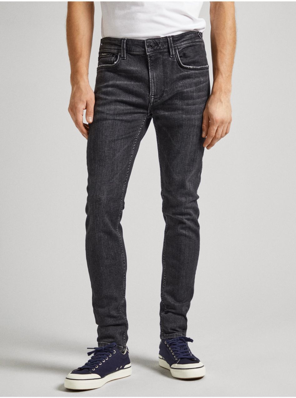 Čierne pánske slim fit džínsy Jeans Pepe Jeans