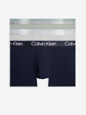 Súprava troch pánskych boxeriek v tmavo modrej, svetlo šedej a svetlo zelenej farbe Calvin Klein Underwear