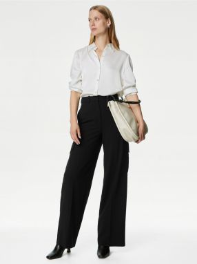 Čierne dámske kapsáčové široké nohavice Marks & Spencer