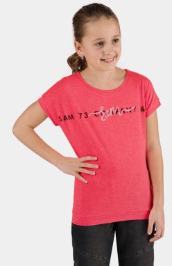 Tmavoružové dievčenské tričko s potlačou SAM 73