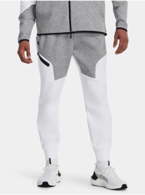 Šedo-biele športové tepláky Under Armour UA Unstoppable Flc Joggers