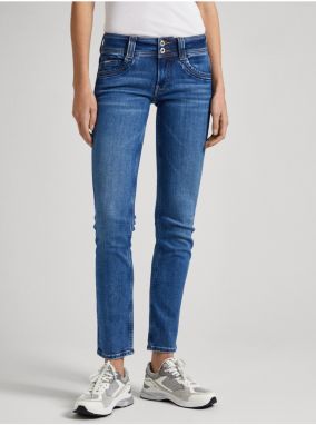 Modré dámske slim fit džínsy Jeans Pepe Jeans