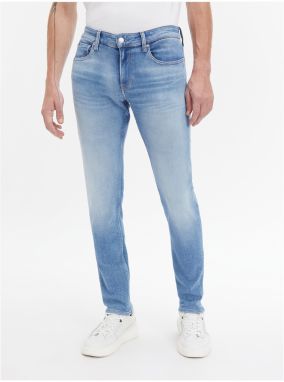 Slim fit pre mužov Calvin Klein Jeans - svetlomodrá