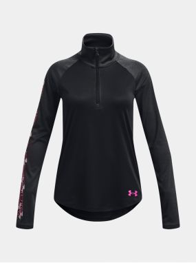 Čierne dievčenské športové tričko Under Armour UA Tech Graphic 1/2 Zip