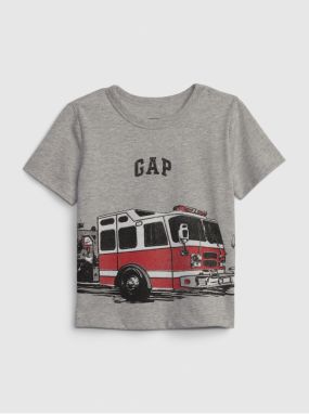 Šedé chlapčenské tričko s potlačou GAP