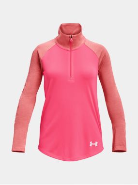 Tmavo ružové dievčenské športové tričko Under Armour Tech