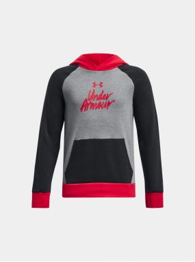 Šedo-čierna mikina Under Armour UA Rival Fleece Script CB HD