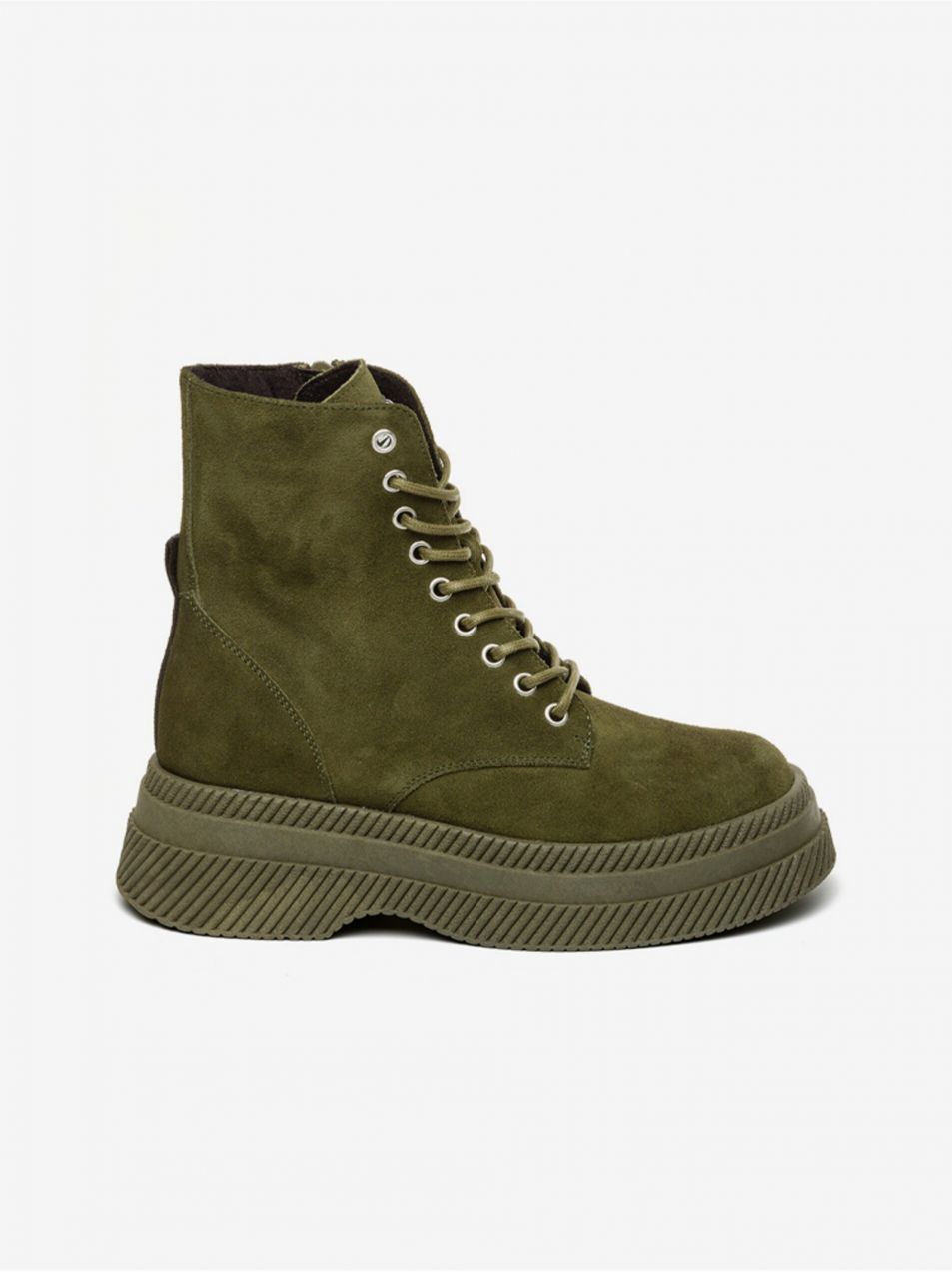 Tmavozelené dámske semišové členkové topánky Steve Madden Gaja