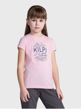 Ružové dievčenské tričko s potlačou Kilpi MALGA