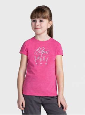 Tmavo ružové dievčenské tričko s potlačou Kilpi MALGA
