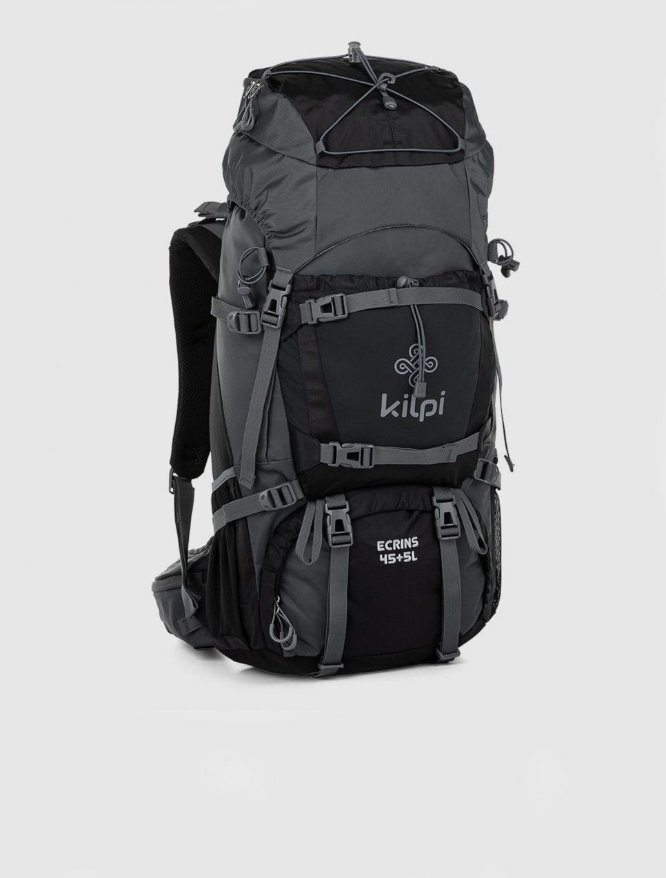 Šedo-čierny unisex športový ruksak Kilpi ECRINS (45+5 l)