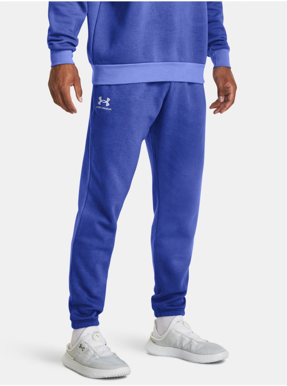 Modré tepláky Under Armour UA Essential Flc Novelty Jgr