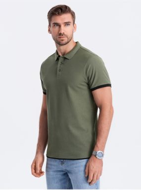 Zelené pánske polo tričko Ombre Clothing