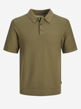 Khaki pánske polo tričko Jack & Jones Blusandri