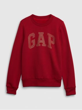 Červená dievčenská mikina s logom GAP