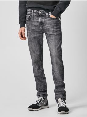 Šedé pánske slim fit rifle Pepe Jeans Stanley