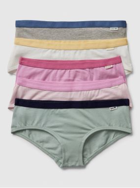 Súprava piatich dievčenských nohavičiek v ružovej, bielej a šedej farbe GAP