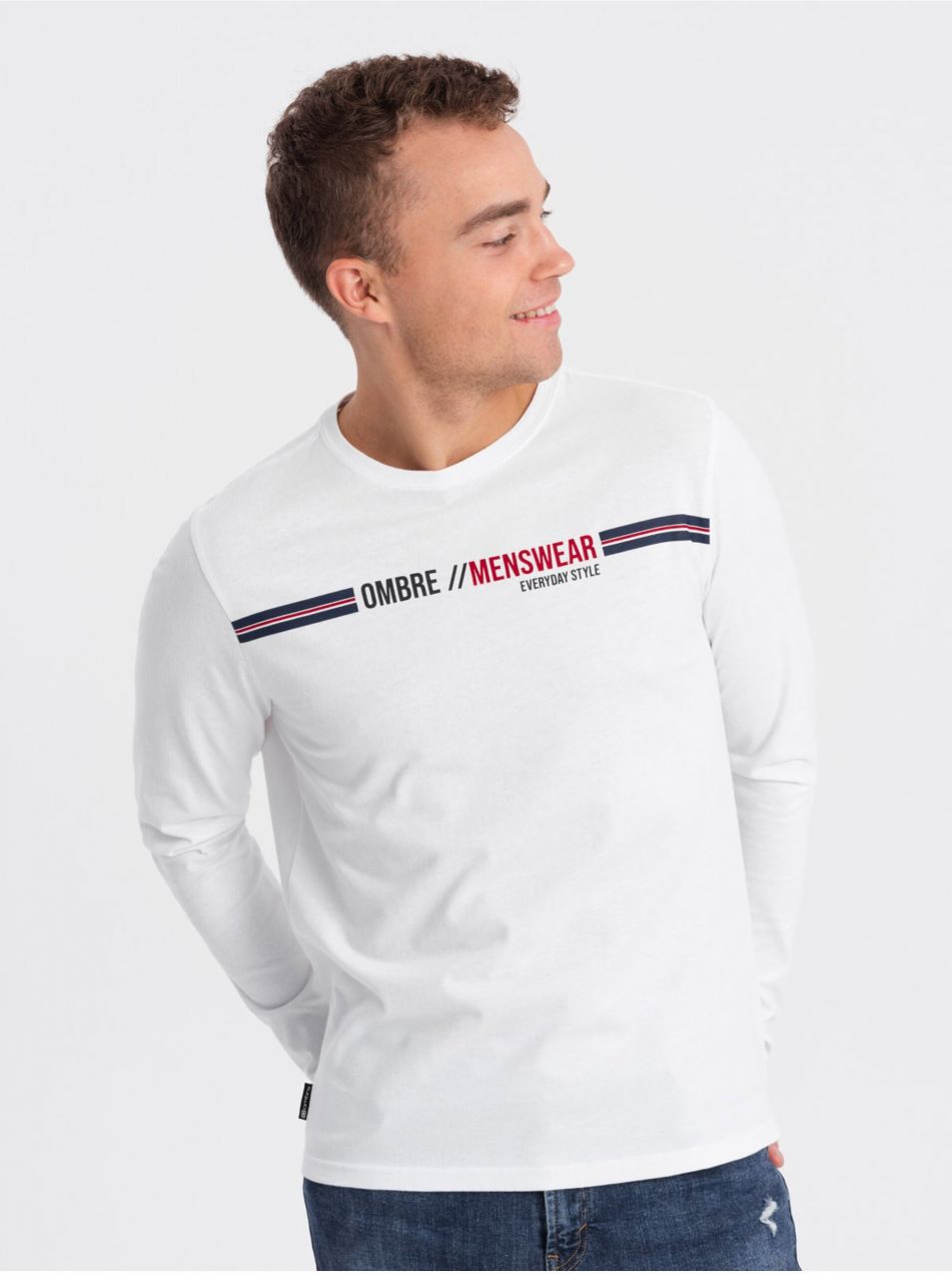 Biele pánske tričko Ombre Clothing