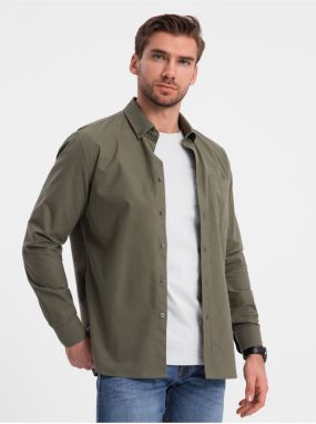 Khaki pánska košeľa Ombre Clothing