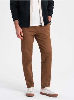 Hnedé pánske chino nohavice Ombre Clothing