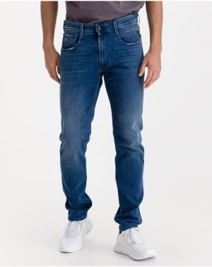 Modré pánske slim fit rifle Replay Anbass