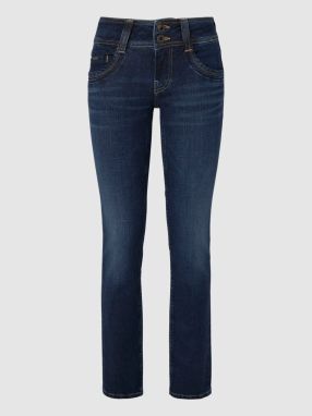 Tmavomodré dámske slim fit džínsy Pepe Jeans