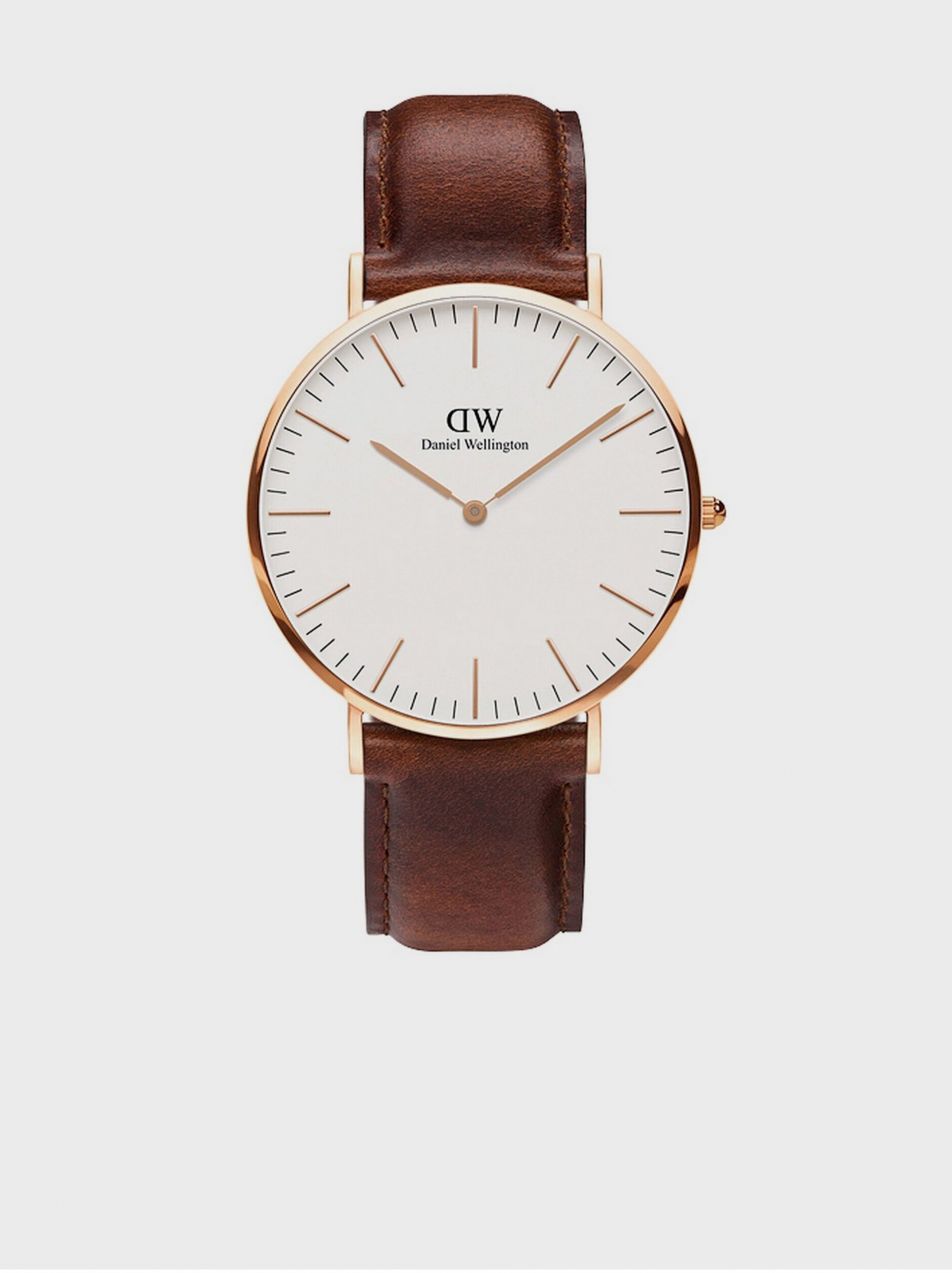 Hnedé unisex hodinky s koženým remienkom Daniel Wellington Classic St Mawes