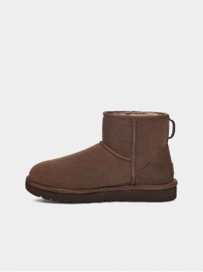 Tmavo hnedé dámske semišové snehule UGG Classic Mini II