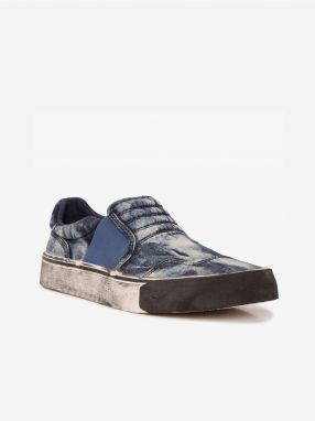 Tmavomodré dámske batikované slip on tenisky Diesel Flip