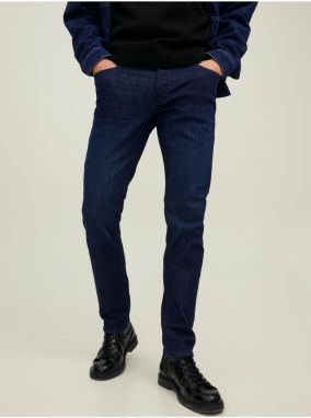 Tmavomodré pánske slim fit rifle Jack & Jones Glenn