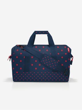 Tmavomodrá dámska bodkovaná cestovná taška Reisenthel Allrounder L Mixed Dots Red