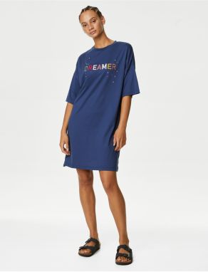 Modrá dámska nočná košeľa s nápisom Marks & Spencer Cool Comfort™