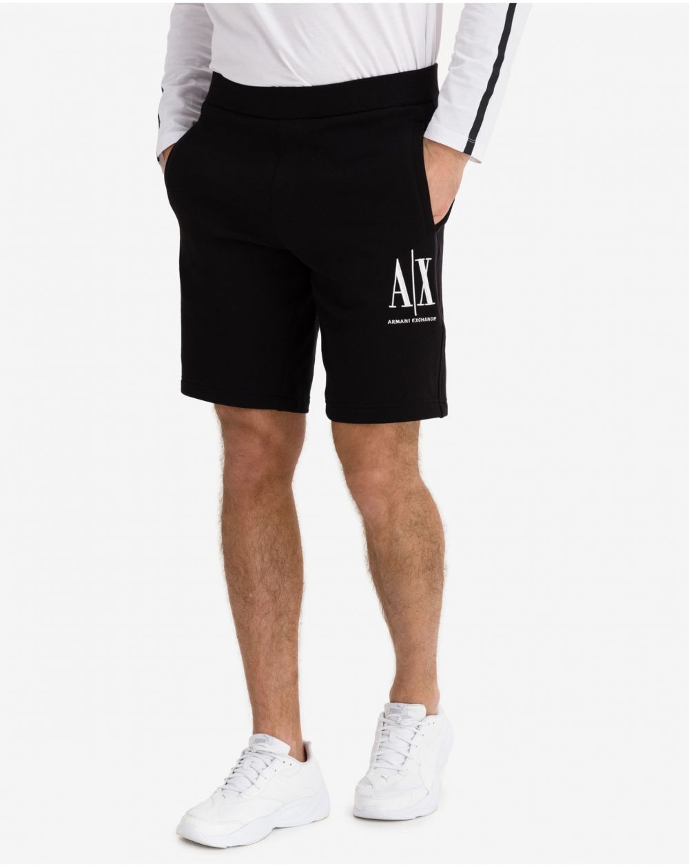 Čierne pánske teplákové šortky Armani Exchange