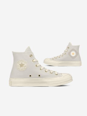 Svetlosivé dámske členkové tenisky Converse Chuck 70