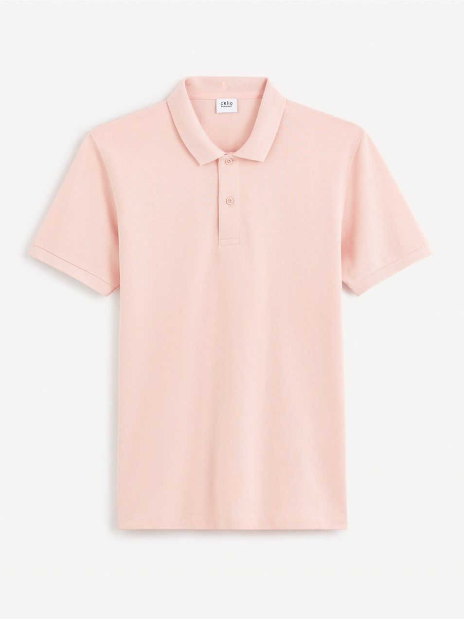 Svetloružové pánske basic polo tričko Celio Teone