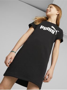 Čierne dievčenské šaty Puma ESS+ Logo Dress