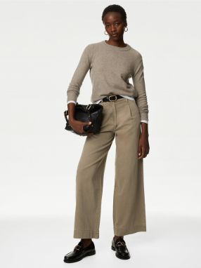 Svetlo hnedé dámske široké nohavice Marks & Spencer